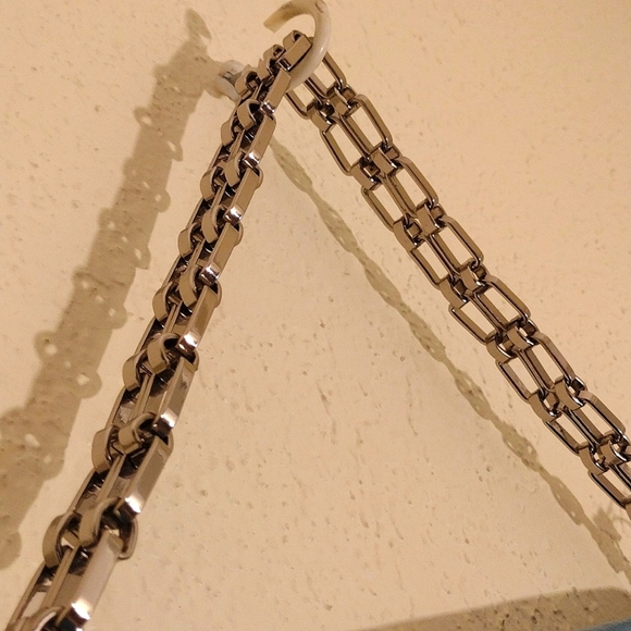 BCBGMaxAzria Sophia Blue Jade Leather Small Handbag With Chain Strap - Picture 3 of 10